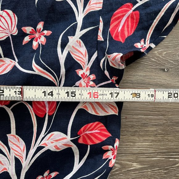 Draper James Floral Short Sleeve Wrap Linen Dress - Picture 8 of 12